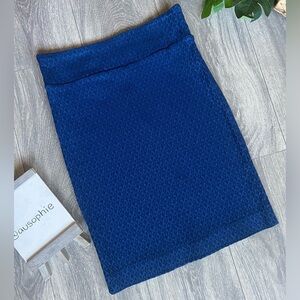 Margaret M slimming pant navy blue textured diamond print fitted pencil skirt S